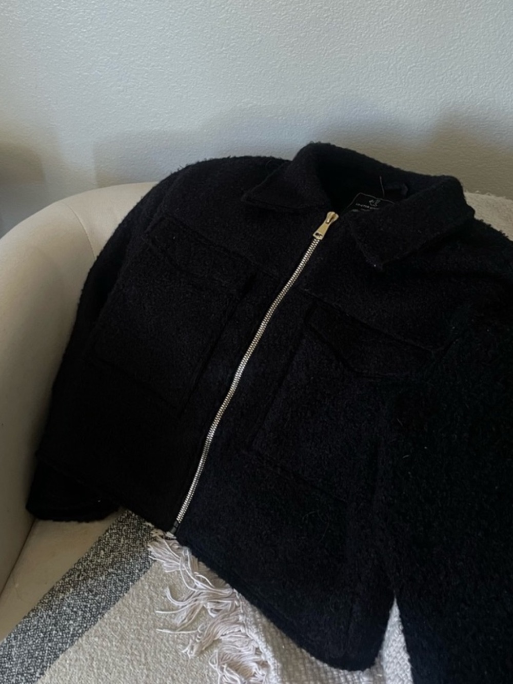 Love for humanity gold zipper jacket